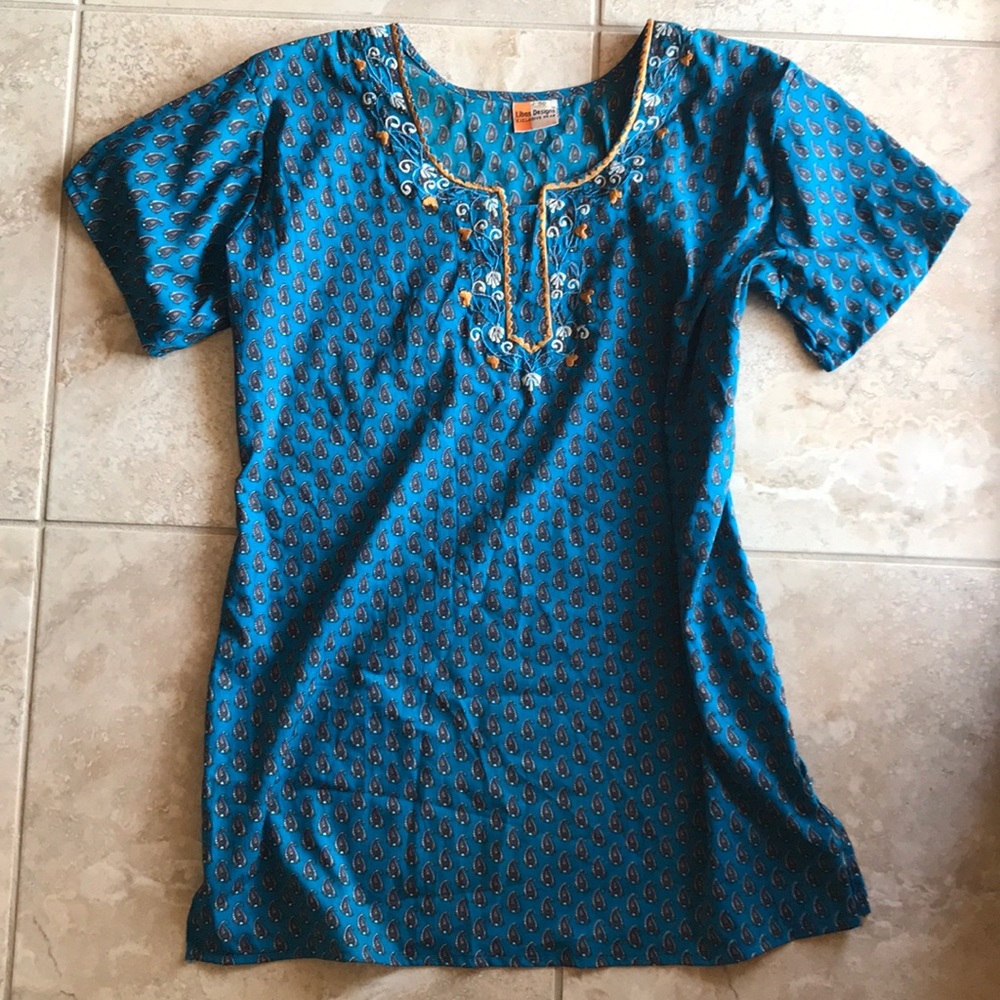 Vintage Libas silk Indian Kaftan beach coverup🌼 -